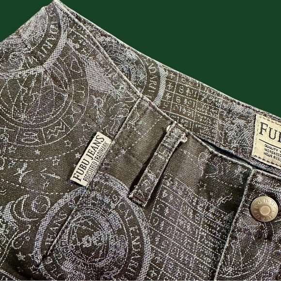 Fubu Jeans Vintage Y2K Denim Blue Astrology Patterned Long Coat and Pants Set M - Picture 9 of 16